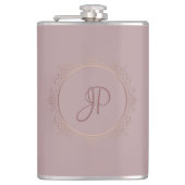 Elegant Sjabloon Roos Gold Monogramed Heupfles (Voorkant)