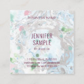 Elegant Sjabloon Roze Blauw Groen Trendy Modern Vierkante Visitekaartje (Achterkant)