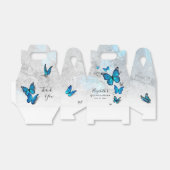 Elegant Sjabloon Silver en Blue Butterfly Bedankdoosjes (Uitgevouwen)