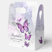 Elegant Sjabloon Silver en Paarse vlinder Bedankdoosjes (Geopend)