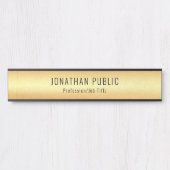 Elegant Sjabloon voor aangepaste zwart-witglamour Deurbordje (Voorkant)