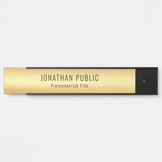 Elegant Sjabloon voor aangepaste zwart-witglamour Deurbordje (Voorkant)