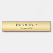 Elegant Sjabloon voor aangepaste zwart-witglamour Deurbordje (Voorkant)