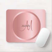 Elegant Sjabloon voor Elegant Roos Gold Monogram Muismat (Met muis)