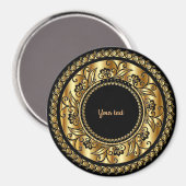 Elegant sjabloon voor zwart en goud magneet (Voorkant / Achterkant)