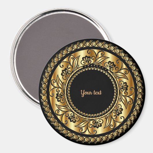 Elegant sjabloon voor zwart en goud magneet (Voorkant / Achterkant)