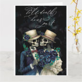 Elegant skelet Eucalyptus Halloween Jubileum Kaart (Gele Bloem)