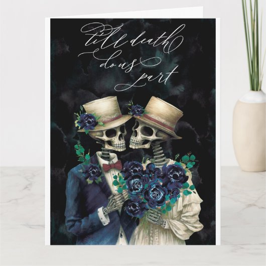 Elegant skelet Eucalyptus Halloween Jubileum Kaart (Voorkant)