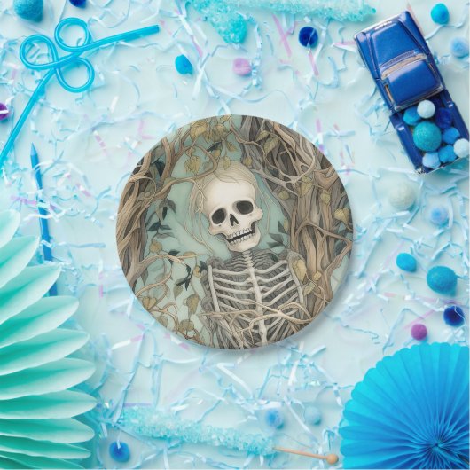 Elegant Skelet  Halloween Papieren Bordje (Feest)