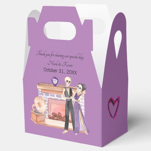 Elegant Skelet Paar Favor Box Bedankdoosjes (Geopend)