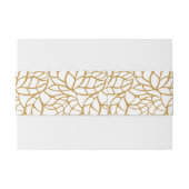 Elegant Skeleton Blad Patroon Aztec Gouden Kleur Uitnodigingen Wikkel (Achterkant Voorbeeld)