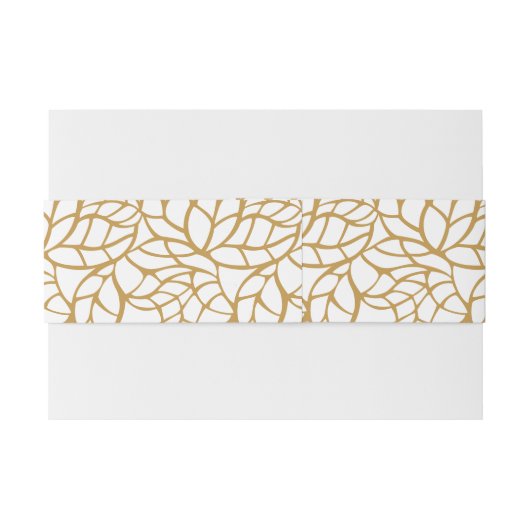 Elegant Skeleton Blad Patroon Aztec Gouden Kleur Uitnodigingen Wikkel (Achterkant Voorbeeld)