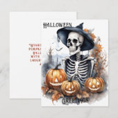 Elegant Skeleton Halloween Waterverf (Voorkant / Achterkant)