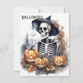 Elegant Skeleton Halloween Waterverf