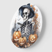 Elegant Skeleton Halloween Waterverf Grote Klok (Hoek)