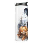 Elegant Skeleton Halloween Waterverf Thermosbeker (Gedraaid links)