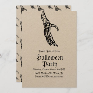Elegant Skeleton Hands Halloween Birthday Party Kaart