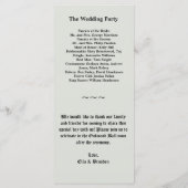 Elegant Skeletons huwelijksprogramma Programmakaart (Achterkant)