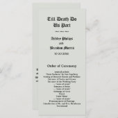 Elegant Skeletons huwelijksprogramma Programmakaart (Voorkant / Achterkant)