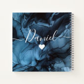 Elegant Sketchbook Jouw naam Script Marble chic Notitieboek (Achterkant)