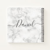 Elegant Sketchbook Jouw naam Script Marble chic Notitieboek (Achterkant)