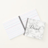 Elegant Sketchbook Jouw naam Script Marble chic Notitieboek (Binnen)