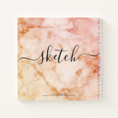 Elegant Sketchbook Jouw naam Script Marmer Notitieboek (Achterkant)