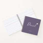 Elegant Sketchbook Jouw naam Script paars chic Notitieboek (Binnen)