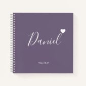 Elegant Sketchbook Jouw naam Script paars chic Notitieboek (Voorkant)