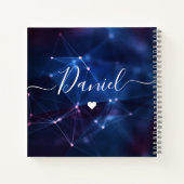 Elegant Sketchbook Jouw naam Script paars nr. Notitieboek (Achterkant)