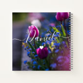 Elegant Sketchbook Jouw naam Script paars nr. Notitieboek (Achterkant)