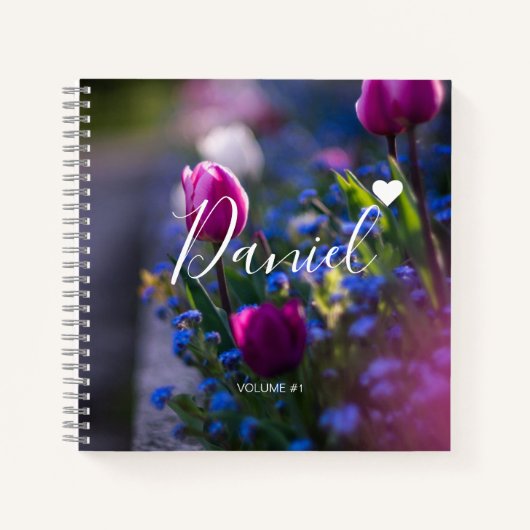 Elegant Sketchbook Jouw naam Script paars nr. Notitieboek (Voorkant)