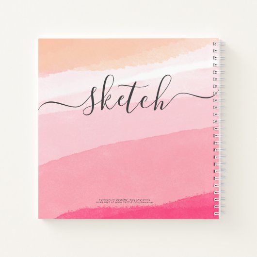 Elegant Sketchbook Jouw naam Script Waterverf Notitieboek (Achterkant)