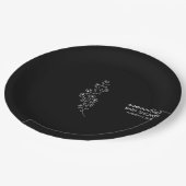 Elegant Sketchy Handdrawn Black Flower Papieren Bordje (Gekanteld)