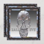Elegant Skull Halloween Party Invitation Kaart (Voorkant / Achterkant)