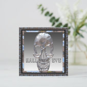 Elegant Skull Halloween Party Invitation Kaart (Staand voorkant)