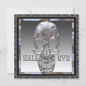 Elegant Skull Halloween Party Invitation Kaart (Voorkant)