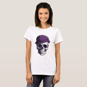 Elegant Skull in Purple T-shirt (Voorkant volledig)