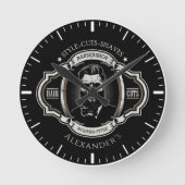 Elegant Skull Personaliseer  Ronde Klok (Voorkant)
