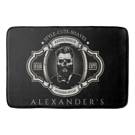 Elegant Skull Personalize Badmat (Voorkant)