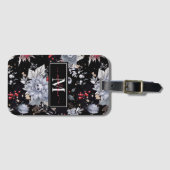 Elegant Skull Rozen Zilver Zwart Bagagelabel (Voorkant (horizontaal))