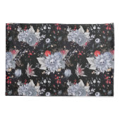 Elegant Skull Rozen Zilver Zwart Kussensloop (Achterkant)