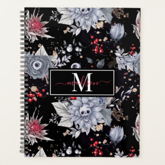 Elegant Skull Rozen Zilver Zwart Planner