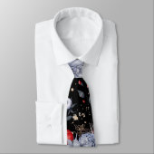 Elegant Skull Rozen Zilver Zwart Stropdas (Gebonden)