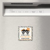 Elegant skulls Halloween bruiloft Save the Date Magneet (Insitu (Vaatwasser))
