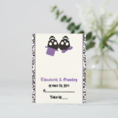 Elegant skulls Halloween paarse trouwhuiskaart Kaart (Staand voorkant)