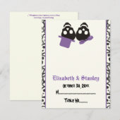 Elegant skulls Halloween paarse trouwhuiskaart Kaart (Voorkant / Achterkant)