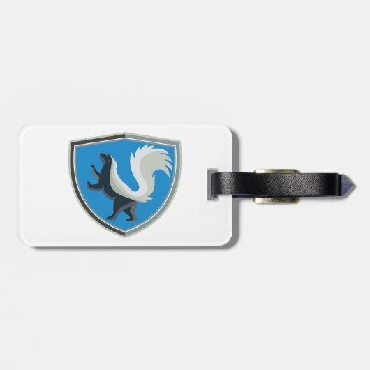 Elegant Skunk Emblem Wildlife Geïnspireerd Crest Bagagelabel (Achterkant horizontaal)