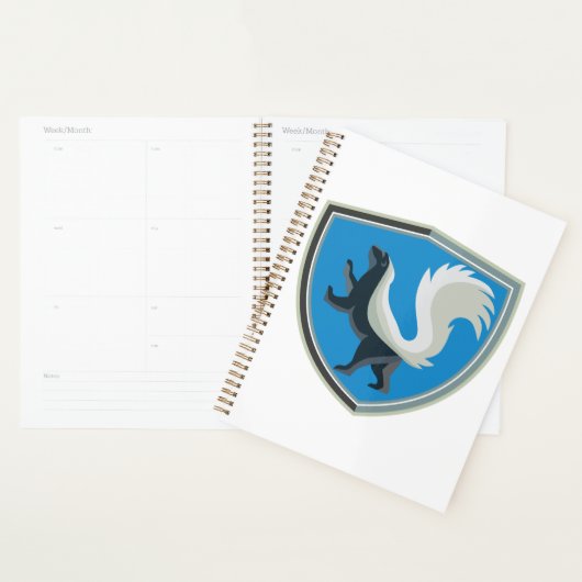 Elegant Skunk Emblem Wildlife Geïnspireerd Crest Planner (Display)