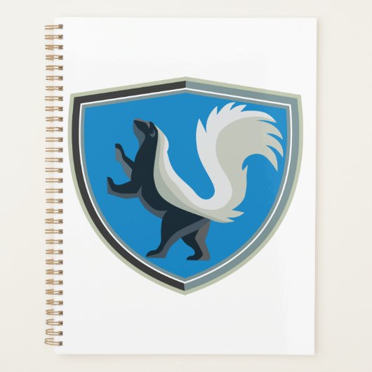 Elegant Skunk Emblem Wildlife Geïnspireerd Crest Planner (Voorkant)